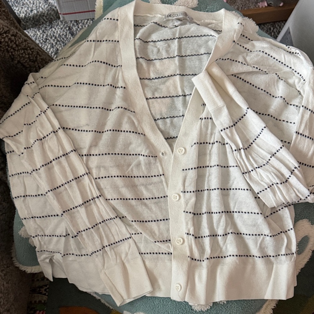 Women's White Cardigan Sweater
